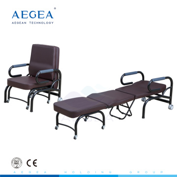 El hospital del acolchado del asiento de la PU del material de acero AG-AC009 acompaña las sillas plegables del metal usado